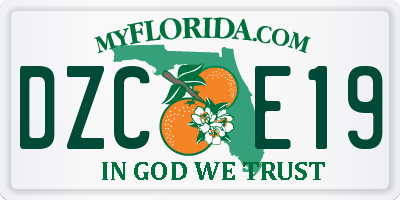 FL license plate DZCE19