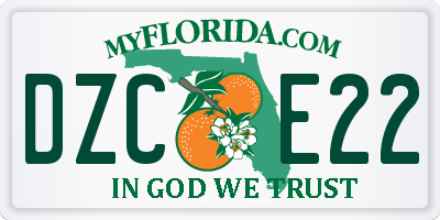 FL license plate DZCE22