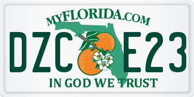 FL license plate DZCE23