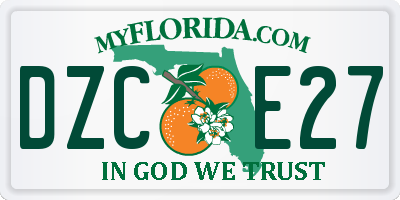 FL license plate DZCE27