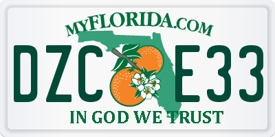 FL license plate DZCE33