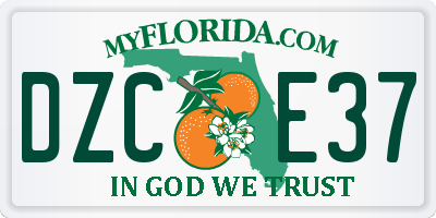 FL license plate DZCE37