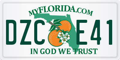FL license plate DZCE41