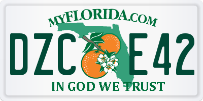 FL license plate DZCE42