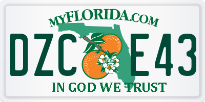 FL license plate DZCE43