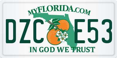FL license plate DZCE53