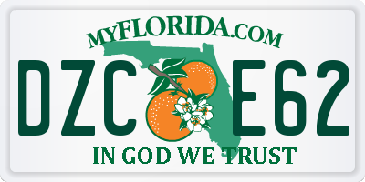 FL license plate DZCE62