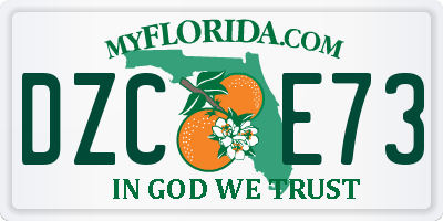 FL license plate DZCE73