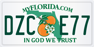 FL license plate DZCE77