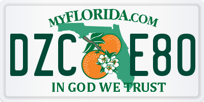 FL license plate DZCE80