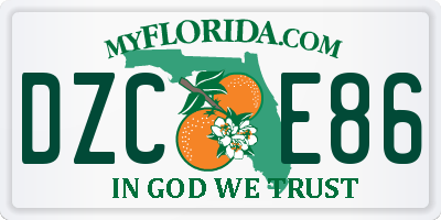 FL license plate DZCE86