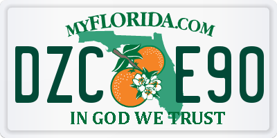 FL license plate DZCE90