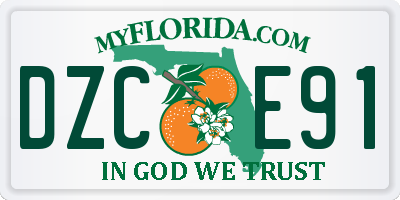FL license plate DZCE91