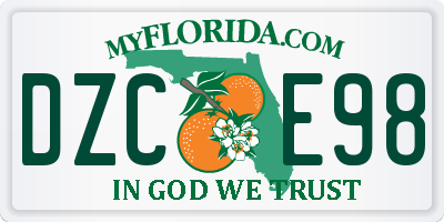 FL license plate DZCE98