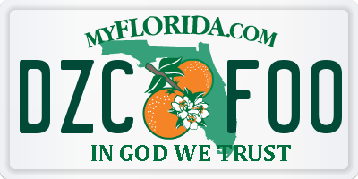 FL license plate DZCF00