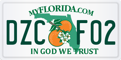 FL license plate DZCF02