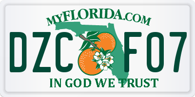FL license plate DZCF07