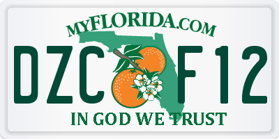 FL license plate DZCF12