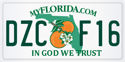 FL license plate DZCF16