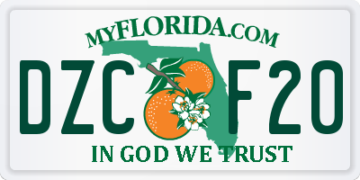 FL license plate DZCF20