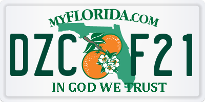 FL license plate DZCF21