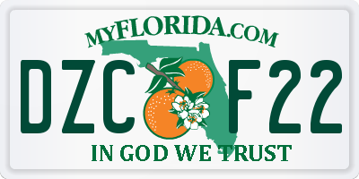FL license plate DZCF22