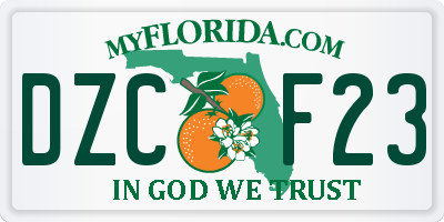 FL license plate DZCF23