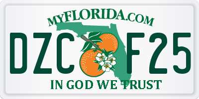 FL license plate DZCF25