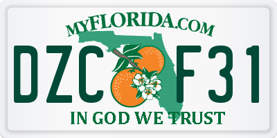 FL license plate DZCF31