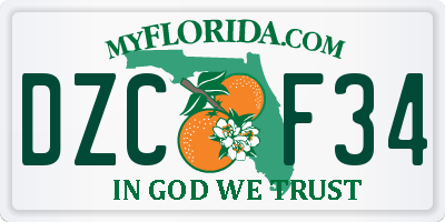 FL license plate DZCF34