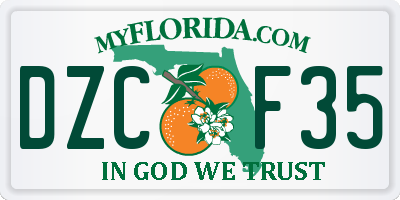 FL license plate DZCF35