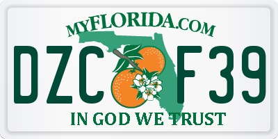 FL license plate DZCF39