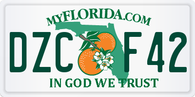 FL license plate DZCF42