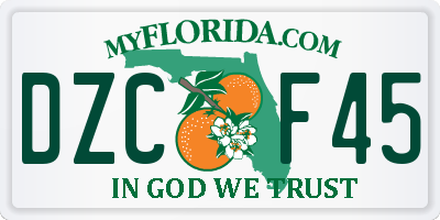 FL license plate DZCF45