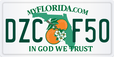 FL license plate DZCF50