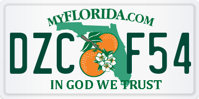 FL license plate DZCF54