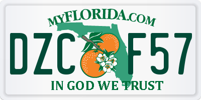 FL license plate DZCF57