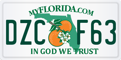 FL license plate DZCF63