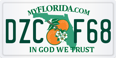 FL license plate DZCF68