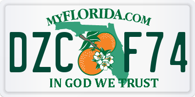 FL license plate DZCF74