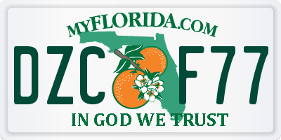 FL license plate DZCF77
