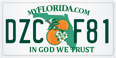 FL license plate DZCF81