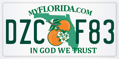 FL license plate DZCF83