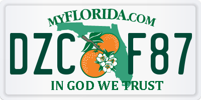FL license plate DZCF87