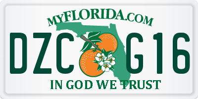 FL license plate DZCG16