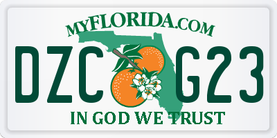 FL license plate DZCG23
