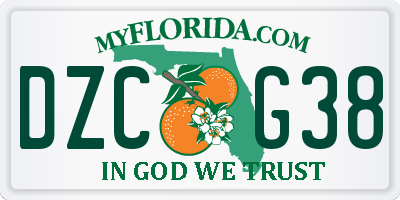 FL license plate DZCG38