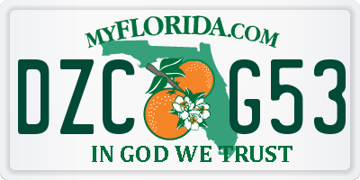 FL license plate DZCG53