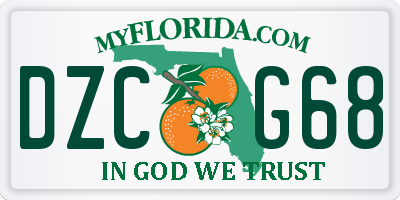FL license plate DZCG68
