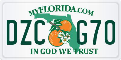 FL license plate DZCG70
